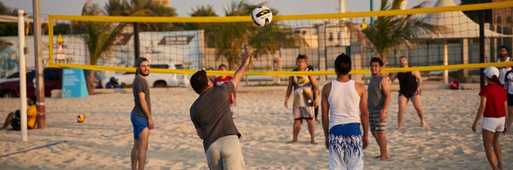 Playing Volleyball